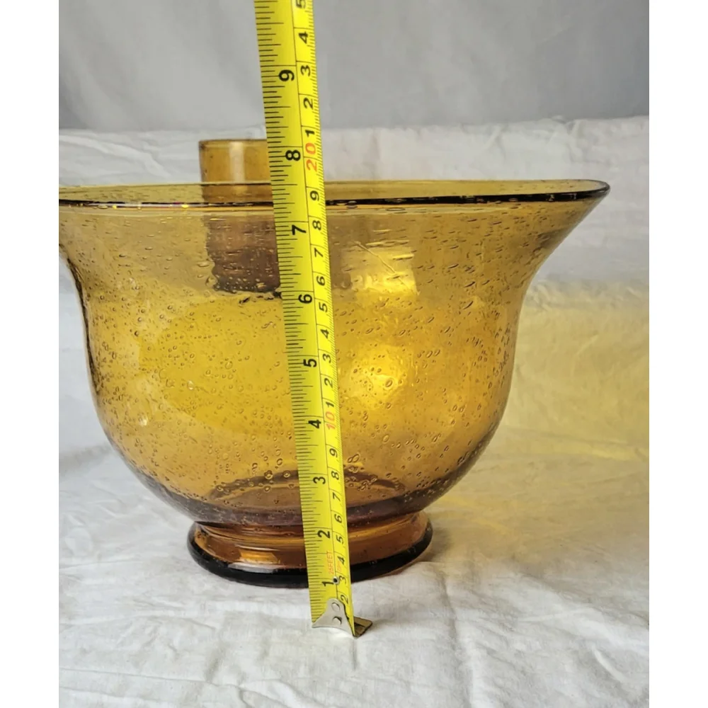 Artland Iris Amber bubble Serving Bowl and Double Old‎ Fashioned Glass